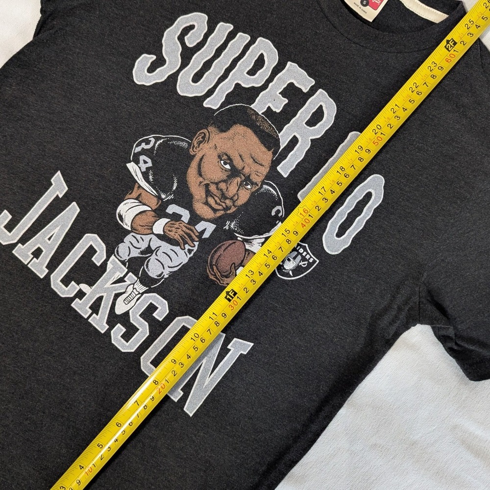 Homage Raiders Super Bo Jackson T-Shirt Small Charcoal Grey Oakland NFL - Picture 4 of 5